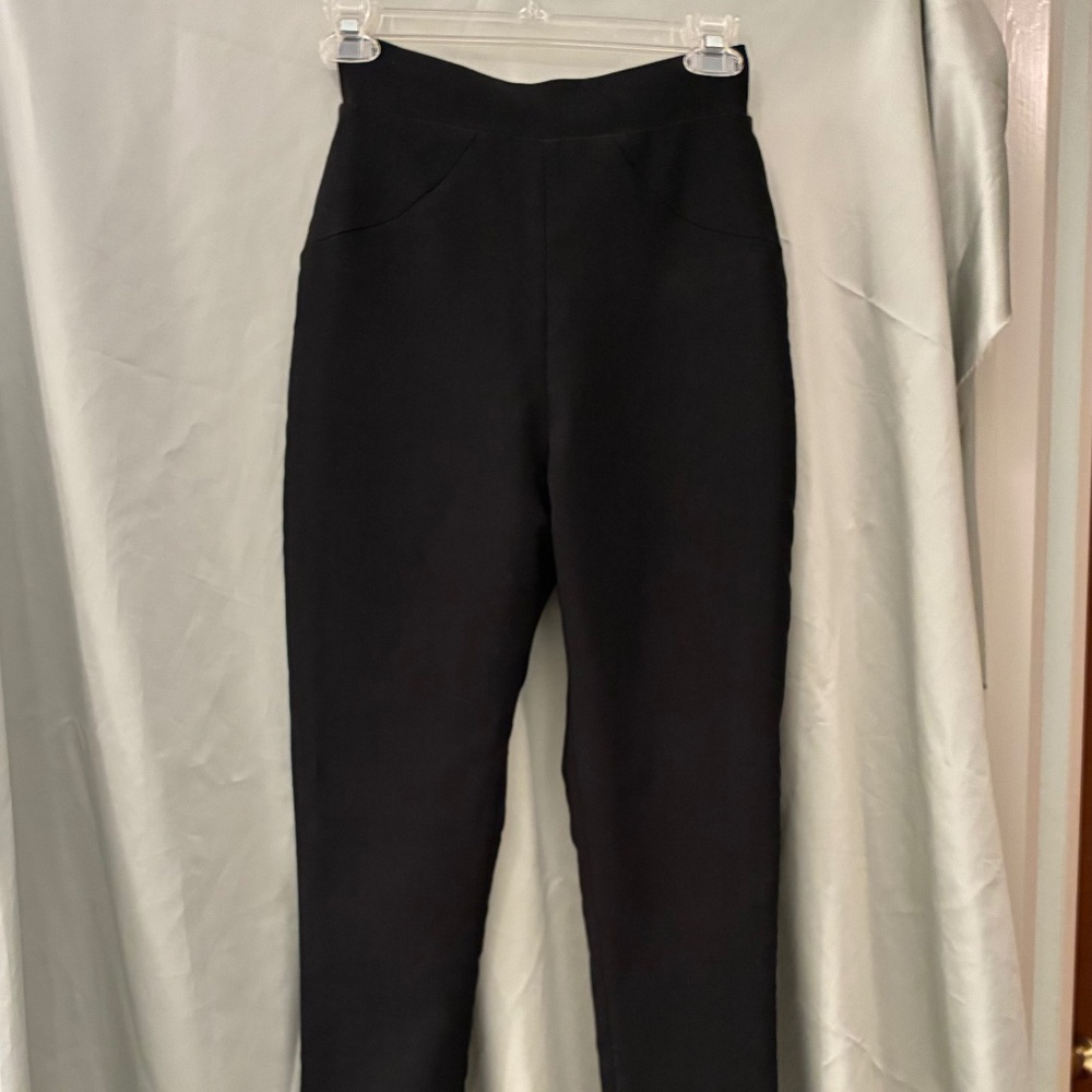 Elle Askari Black High Waist Back Zip Cigarette Rayon Pant Size S Fits Lk XS EUC
